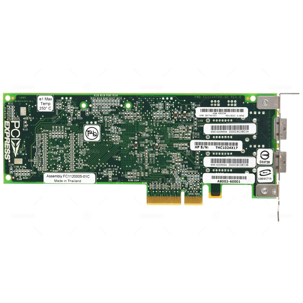 397740-001 LP HP LPE11002 4GB DUAL PORT PCI-E ADAPTER LOW PROFILE